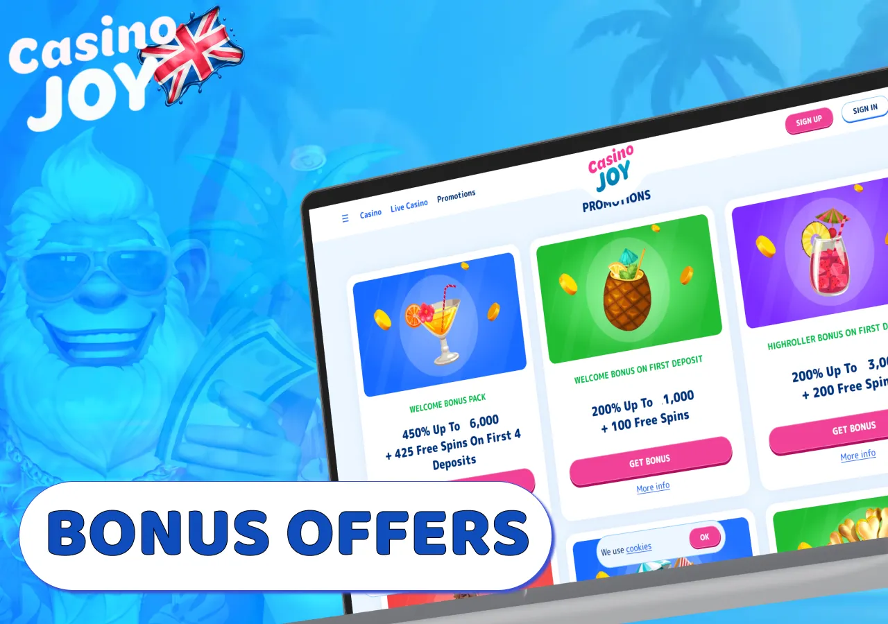 CasinoJoy bonus promotions